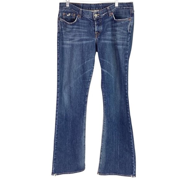LUCKY BRAND Jeans Women 14 Dungarees by Gene Montesano Dream Stretch Bootcut VTG - Picture 1 of 8